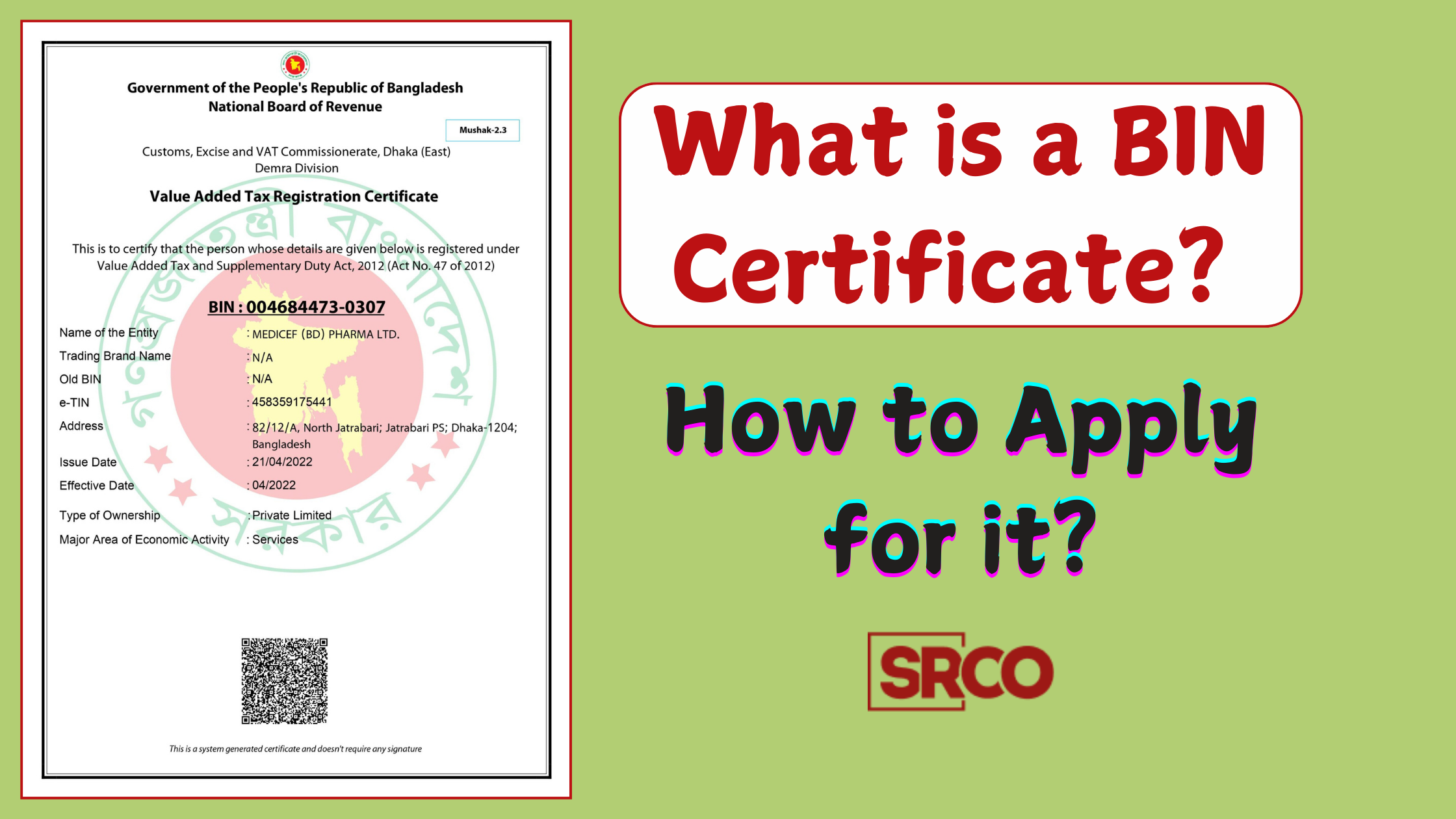 bin certificate